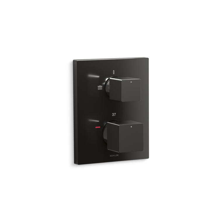 KOHLER MODULO RECESSED THERMOSTATIC B/S VALVE & TRIM - GEOMETRIC 99729T-9-BGP BRUSHED GRAPHITE