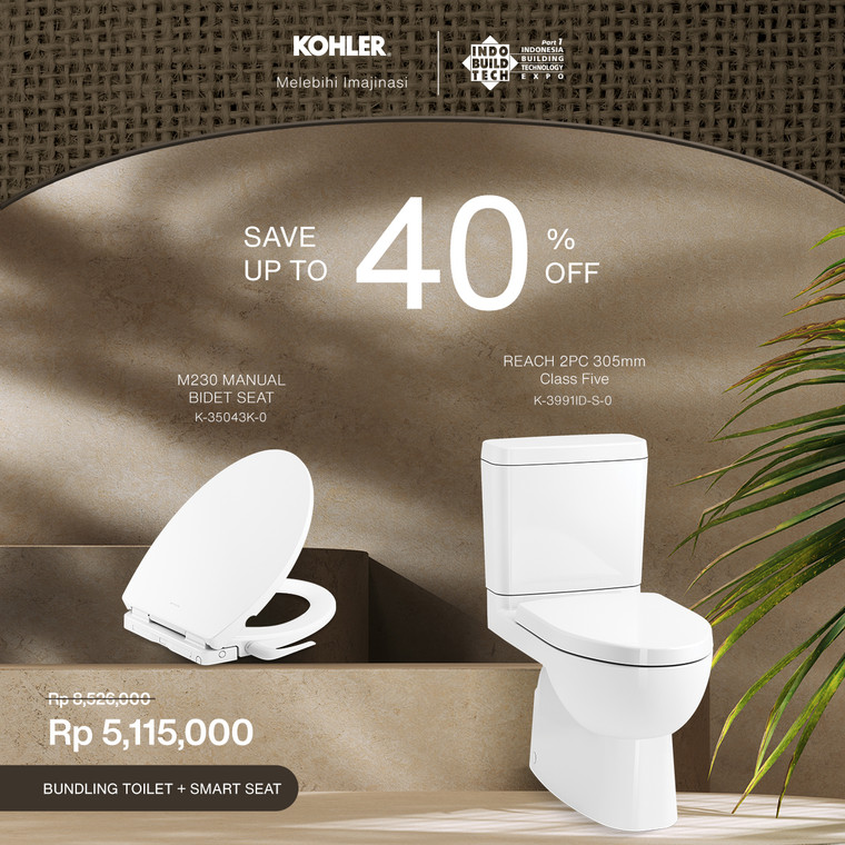 REACH™ 2PC SKIRTED TOILET WITH SOFT CLOSE SEAT 34.8L 305MM + PUREWASH™ M230 MANUAL BIDET SEAT