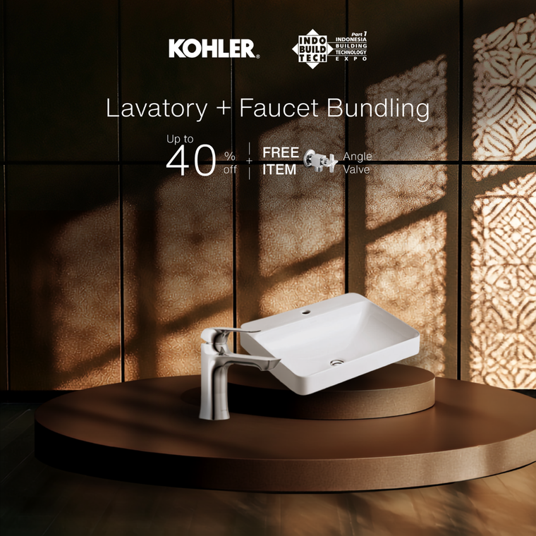 KOHLER FOREFRONT VESSEL RECTANGULAR LAVATORY + FORE LINE SINGLE HANDLE LAVATORY FAUCET  - POLISHED CHROME