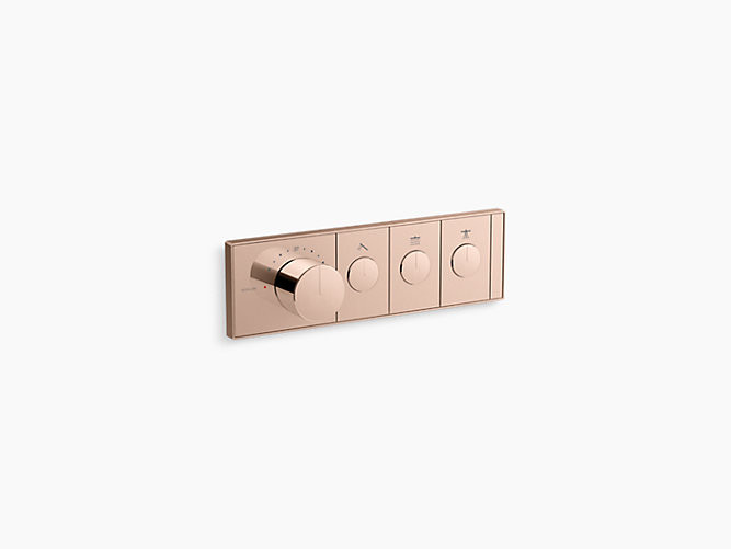 ANTHEM THREE-OUTLET RECESSED MECHANICAL THERMOSTATIC CONTROL EX26347T-9-RGD POLISHED ROSE GOLD