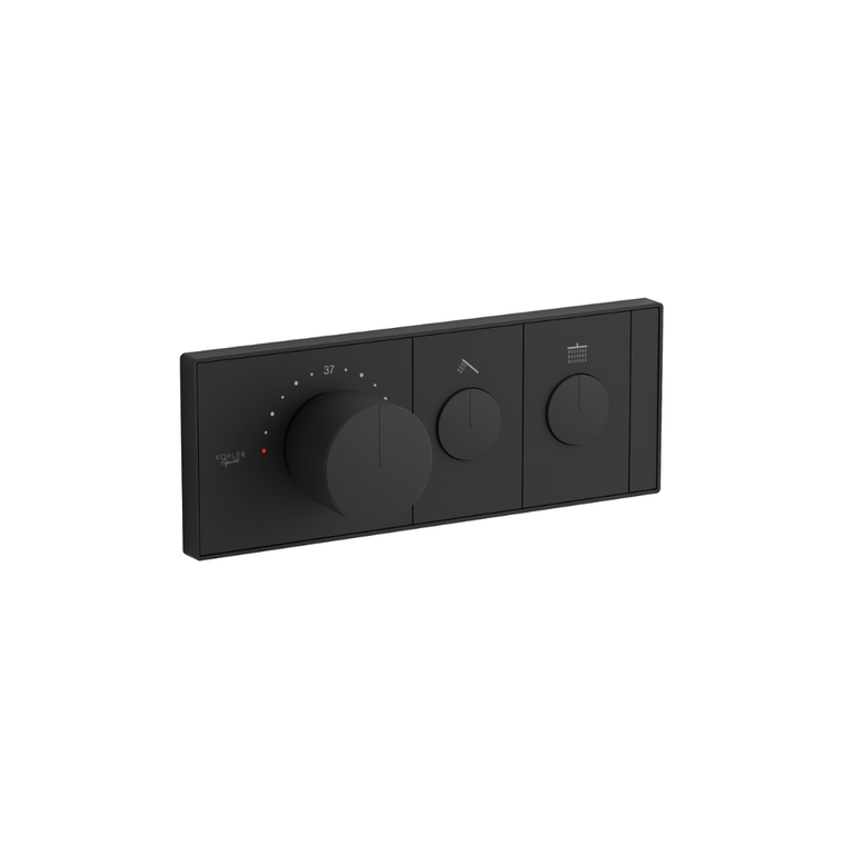 KOHLER ANTHEM TWO-OUTLET RECESSED MECHANICAL THERMOSTATIC CONTROL EX26346T-9-BL MATTE BLACK