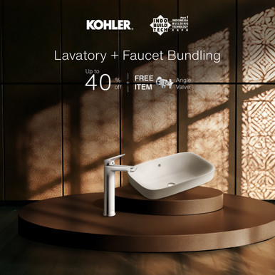 MODERN LIFE VESSEL WITHOUT FAUCET DECK + FLUENCE TALL SINGLE CONTROL LAVATORY FAUCET