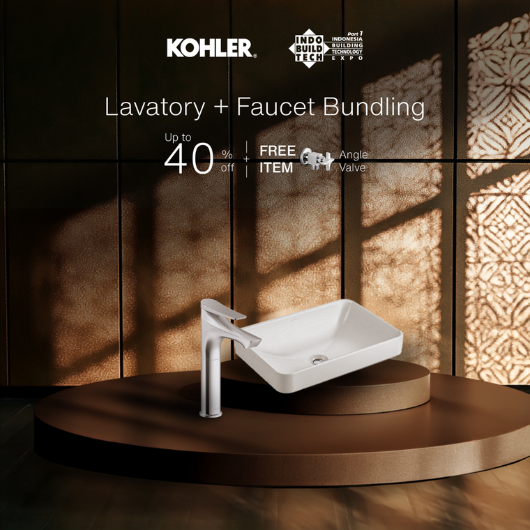 KOHLER FOREFRONT RECT W/O FAUCET DECK + FORE ARC SINGLE CONTROL TALL LAVATORY FAUCET