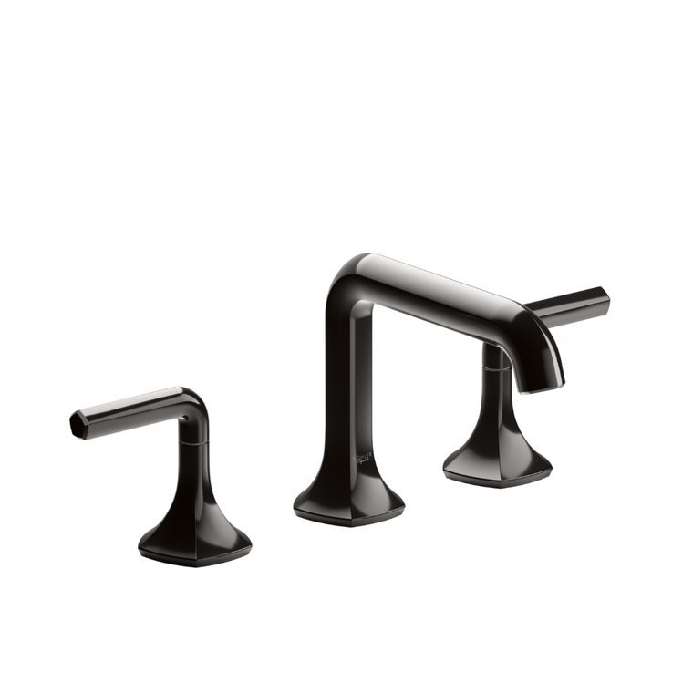 KOHLER OCCASION WIDESPREAD LAVATORY FAUCET- L SINGLE CONTROLAPE SPOUT WITH LEVER HANDLES EX27101T-4-PGP POLISHED GRAPHITE