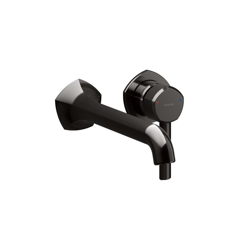 KOHLER OCCASION SINGLE CONTROL WALL-MOUNT LAVATORY W/LEVER HNDLS EX27102T-4-PGP POLISHED GRAPHITE