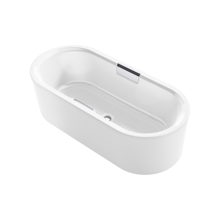 KOHLER VOLUTE 2.0 OVAL1.7M FS CAST IRON BATH WITH GRIP RAIL 40564T-GR-0