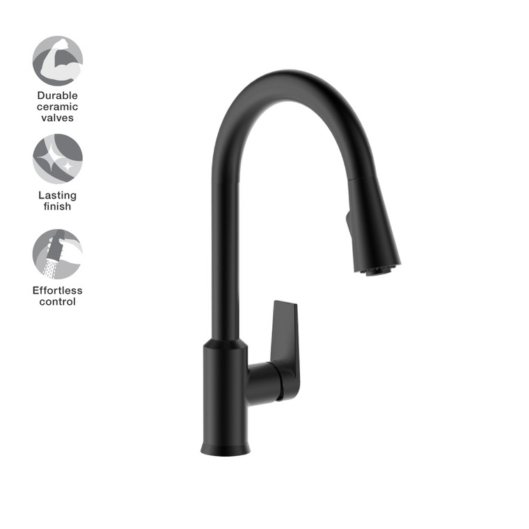 KOHLER Kitchen Faucet Taut Pull-Down Matte Black K-21367T-4E-BL  / KOHLER Keran Bak Cuci Piring