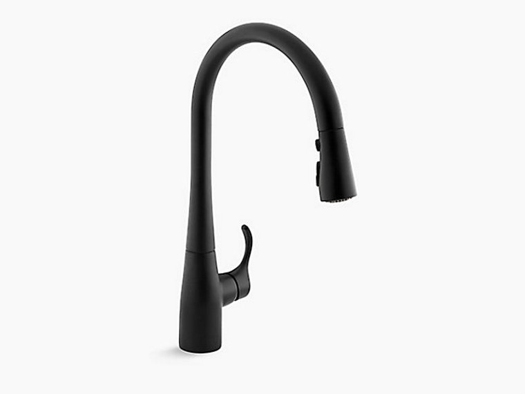 KOHLER Kitchen Faucet Simplice Pull-Down Matte Black K-596T-4-BL  / KOHLER Keran Bak Cuci Piring