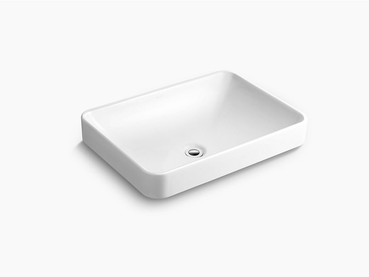 Forefront Rectangular Vessel Lavatory without Faucet Deck K-5373T-0