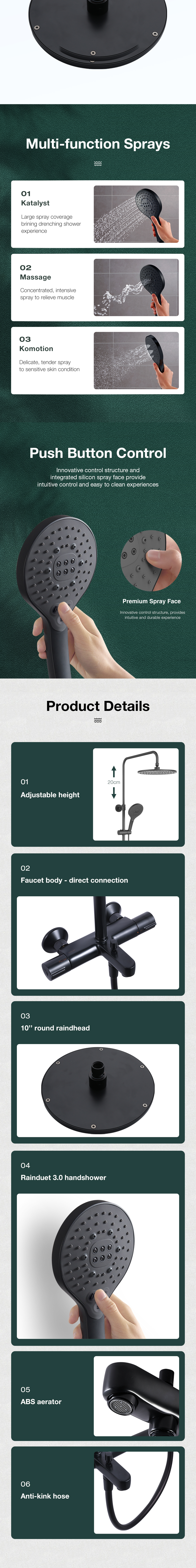 Thermostatic Shower Column