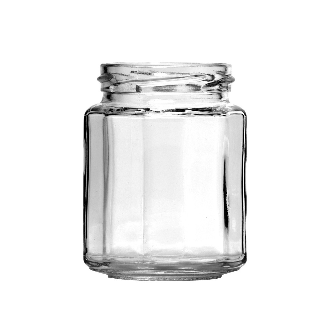 10 oz (292 ml) Victorian Square Glass Jar with Gold Lid