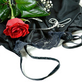 Red rose and black lace lingerie with jewelry — scent inspiration for Very Sexy For Her fragrance oil