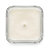 Libbey Cube 7.25oz candle with soy wax, single wick, top-down view