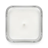 Libbey Cube 7.25oz candle with paraffin wax, single wick, top-down view