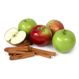 Red and green apples with cinnamon sticks on white — scent inspiration for Apple Cinnamon fragrance oil