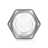Hexagon Jar 9oz, empty, top-down view