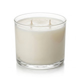 Libbey Cylinder Jar 15oz candle with soy wax, 2 wicks, angled view