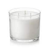 Libbey Cylinder Jar 15oz candle with paraffin wax, 3 wicks, angled view