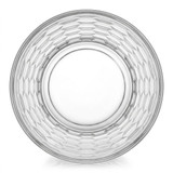 Libbey 3-Wick Hexagon Jar 18.2oz, empty, top-down view
