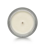 Straight Sided Round Jar 9oz candle with soy wax, single wick, top-down view