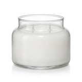Libbey Storage Jar 15oz candle with paraffin wax, 2 wicks, angled view
