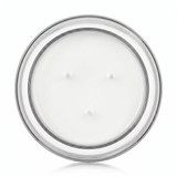 Libbey Storage Jar 15oz candle with paraffin wax, 3 wicks, top-down view
