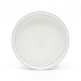 Solara 3-Wick Tumbler Matte White candle with paraffin wax, single wick, top-down view