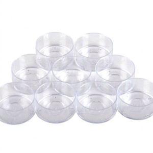 Plastic Tealight Cups (100 Count), empty, angled view