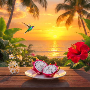 Sliced dragon fruit, hibiscus, and a hummingbird at sunset — scent inspiration for Cheirosa 68 fragrance oil