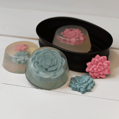 This is a detailed tutorial that walks you through each step to make succulent embed soaps.