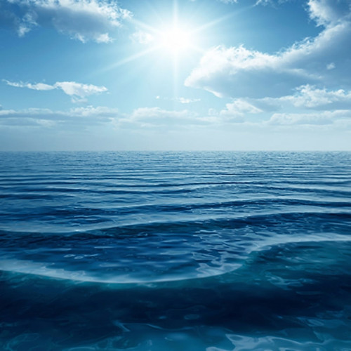 Sun over a rippling blue ocean and sky — scent inspiration for Cool Water fragrance oil