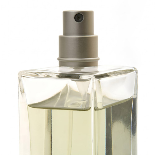 Square glass perfume bottle with silver spray cap — scent inspiration for Eternity fragrance oil