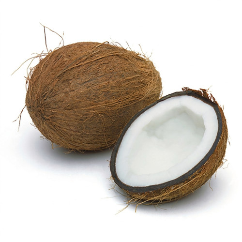 Whole coconut and a white-fleshed half coconut — scent inspiration for Coconut fragrance oil