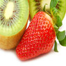 Halved green kiwi and a whole red strawberry — scent inspiration for Strawberry Kiwi fragrance oil