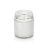 Straight Sided Round Jar 4oz candle with paraffin wax, single wick, angled view