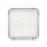Libbey Cube 14oz candle with paraffin wax, single wick, top-down view