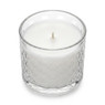 Libbey 3-Wick Hexagon Jar 18.2oz candle with paraffin wax, single wick, angled view