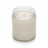 Straight Sided Round Jar 9oz candle with soy wax, single wick, angled view