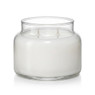 Libbey Storage Jar 15oz candle with paraffin wax, 2 wicks, angled view