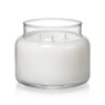 Libbey Storage Jar 15oz candle with paraffin wax, 3 wicks, angled view