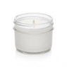 Smooth Sided Jelly Jar 4oz candle with paraffin wax, single wick, angled view