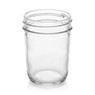 Smooth Sided Jelly Jar 8oz, empty, angled view