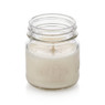 Square Mason Jar 8oz candle with soy wax, single wick, angled view