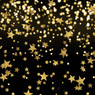 gold glitter stars scattered on a black background — scent inspiration for Into the Night fragrance oil