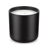 Solara 3-Wick Tumbler Matte Black candle with paraffin wax, single wick, angled view