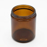 Amber Straight Sided Round Jar 9oz, empty, angled view