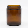 Amber Straight Sided Round Jar 9oz, empty, side view