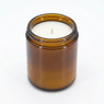 Amber Straight Sided Round Jar 9oz candle with paraffin wax, single wick, angled view