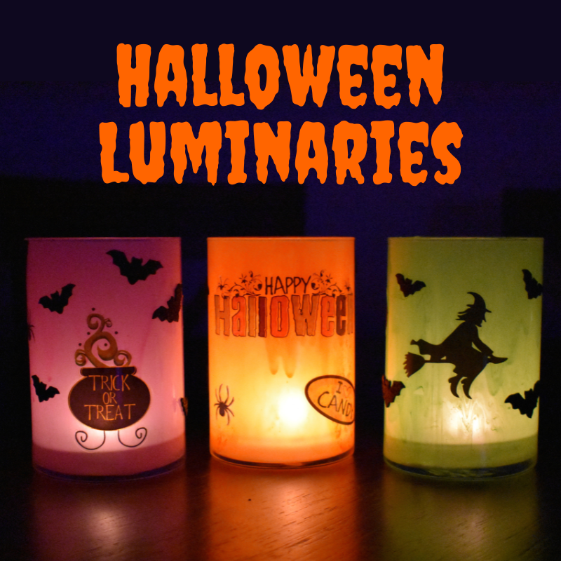 Detailed instructions on how to make Halloween luminaries with our cylinder jars.