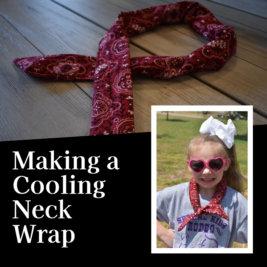 Detailed instructions on how to make a cooling neck wrap using our water crystals.